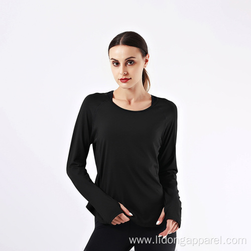 Comfortable Women Gym Shirt Long Sleeve Yoga Top